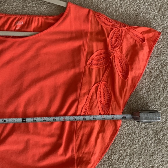 A.N.A Beautiful Coral/Peach Summer Top With Adjustable Side Tassels Size XL - Picture 7 of 14